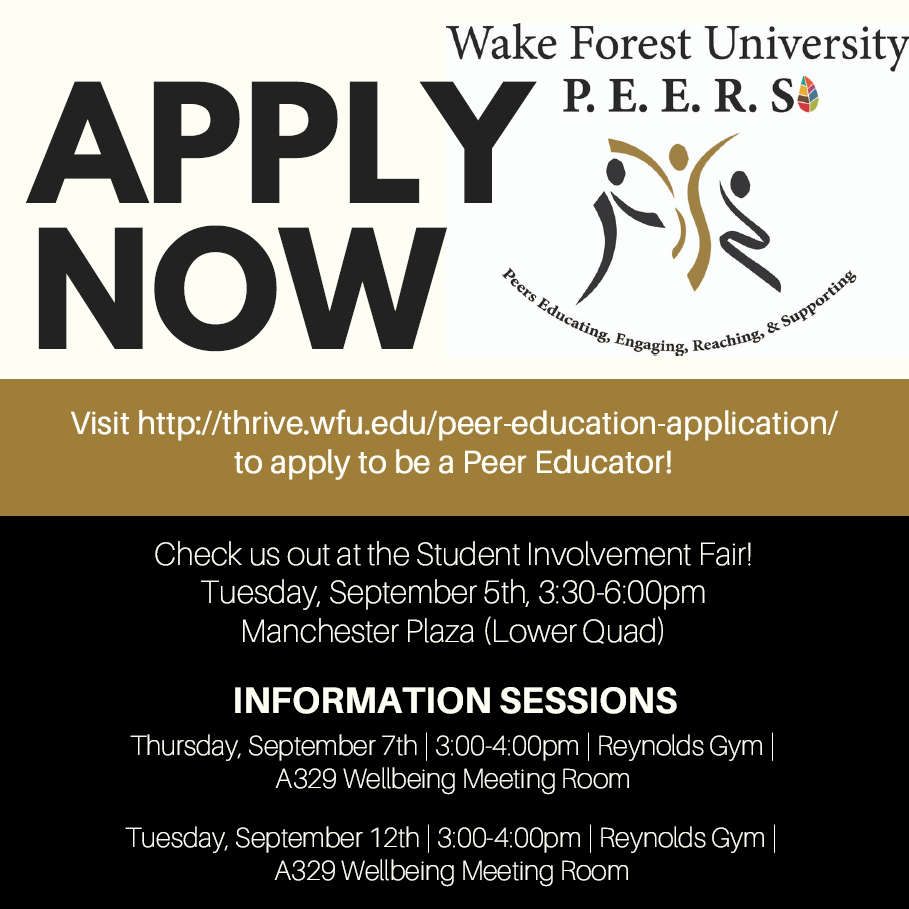apply here: http://thrive.wfu.edu/peer-education-application