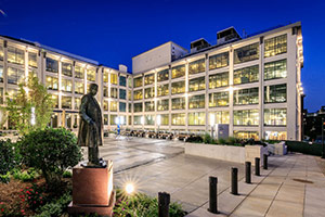 Outside evening view of Wake Downtown building.