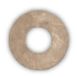 Large washer representing the top part of the % symbol in animation