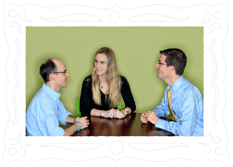 Robert Erhardt and Michael Shuman with Kathryn Webster.