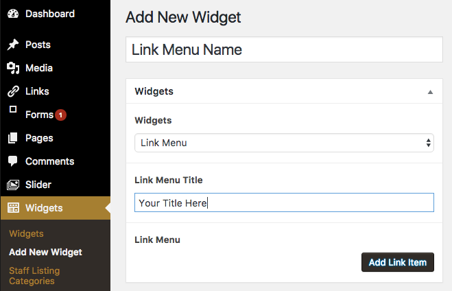 Link Menu - WordPress Guide