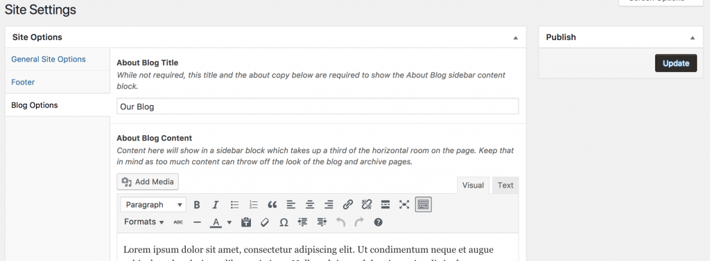 Save blog settings