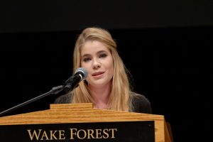 Ashley Laughlin at the podium
