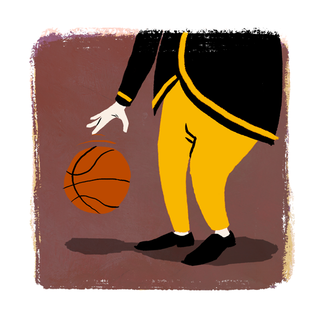 Deacon Playing Basketball Illustration