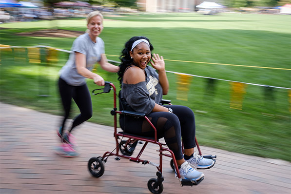 Students participate in Hit the Bricks