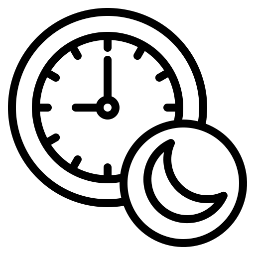 clock at nighttime icon for after hours help