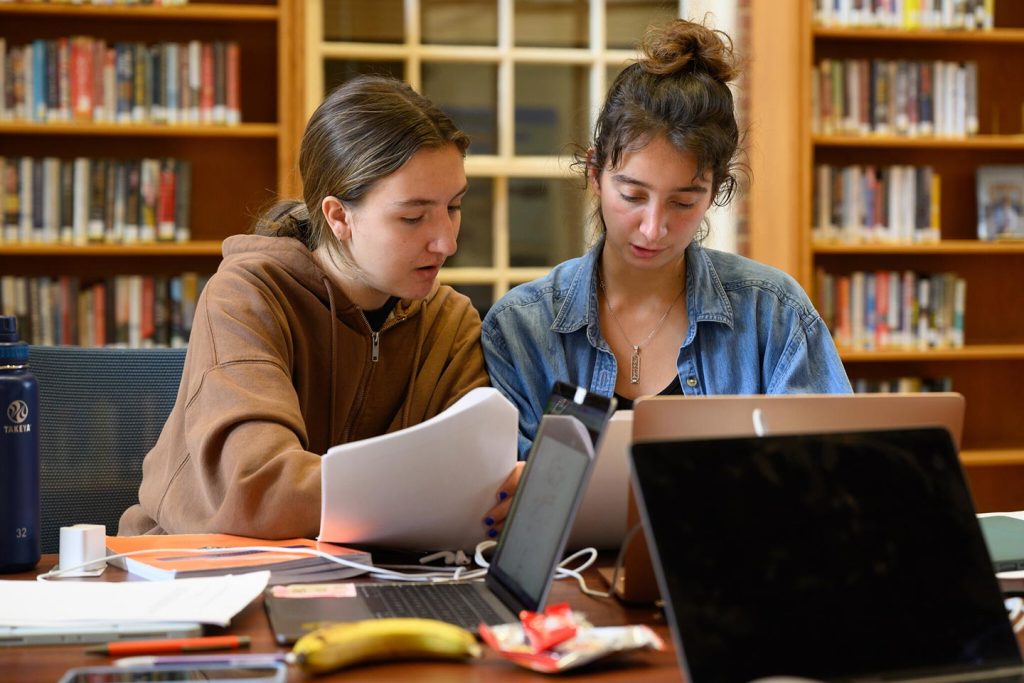 Wake Forest University students study at the ZSR Library