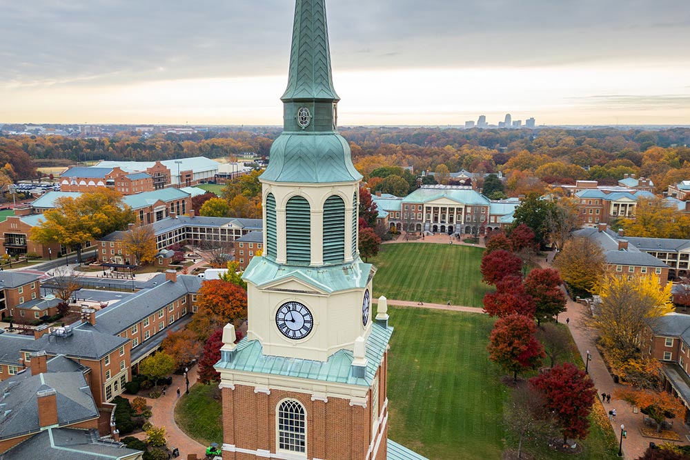 Aerial view of the Wake Forest campus