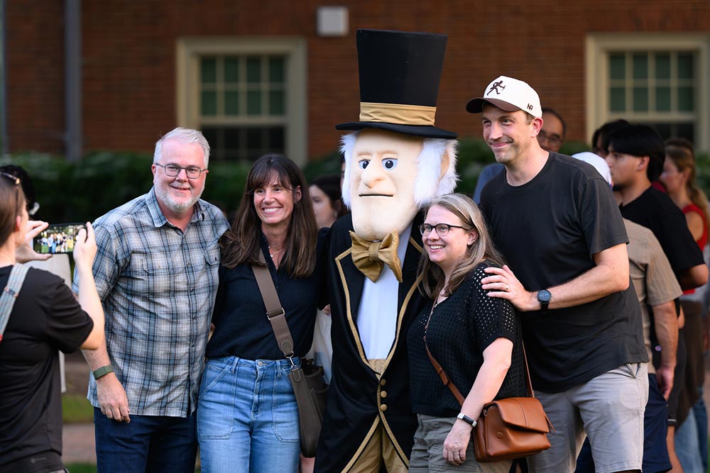 Wake Forest University first-year students and their parents and families gather on Hearn Plaza for the New Deacs on the Block Party.