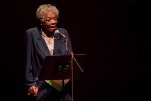 Wake Forest students perform world poetry in Brendle Recital Hall in a program directed by professor Maya Angelou.