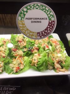 Performance Dining labeled food