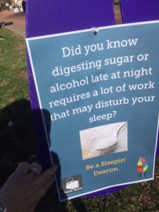 Poster on the effect of alcohol and sugar on sleep