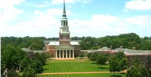 You can see the brown dead grass where the commencement tent had stood on the Quad