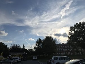 A wonderful skyline of clouds and the Streakin Deacon bus