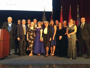 The German-American Heritage Foundation Staff, Board Members, and Interns pose for a photo at the annual gala to honor the 2017 Distinguished German-American of the Year, South Carolina’s Secretary of Commerce Robert M. Hitt, III