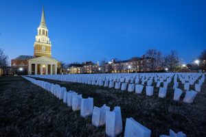 Luminaries cover the Wake Forest quad on Sunday, December 3, 2017.