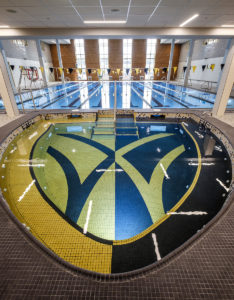 A view of the new pool and aquatics area in the renovated Reynolds Gym on the campus of Wake Forest University, Thursday, March 22, 2018.