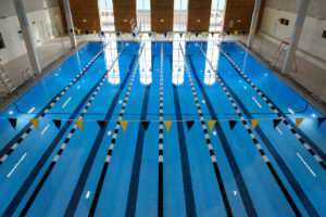 A view of the new pool and aquatics area in the renovated Reynolds Gym on the campus of Wake Forest University, Thursday, March 22, 2018.