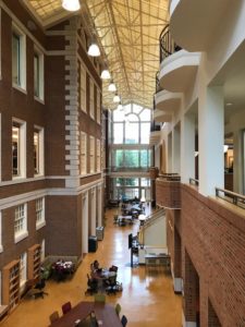 view from the walkway in ZSR library