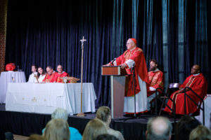 Wake Forest University holds a Catholic mass for graduating students and their families, led by His Eminence Timothy Cardinal Dolan, in the Sutton Center on Sunday, May 20, 2018.