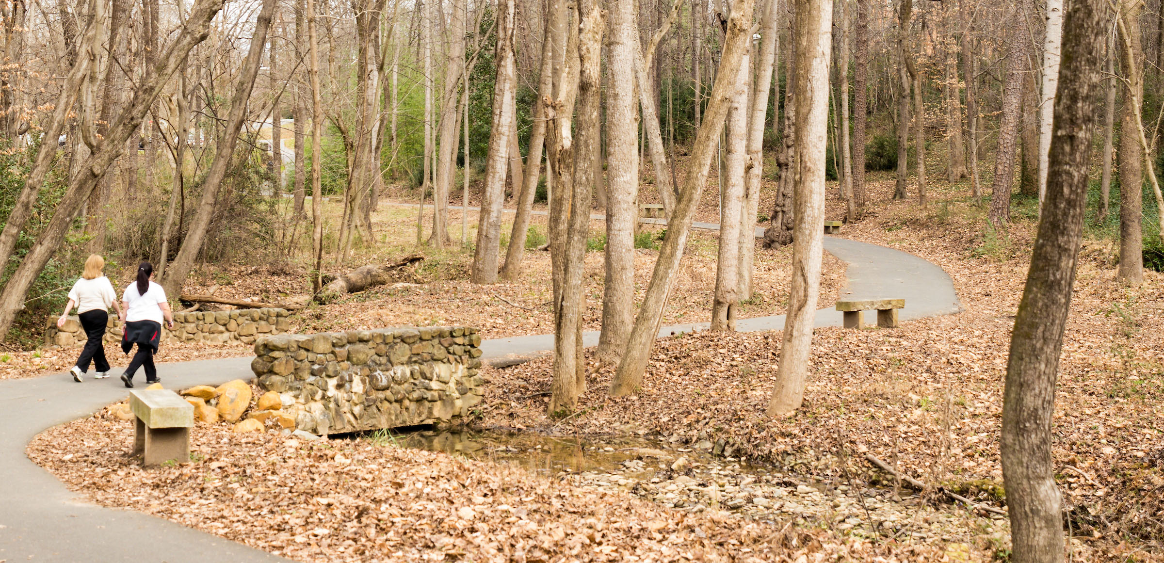 walking path from campus to Reynolda Village