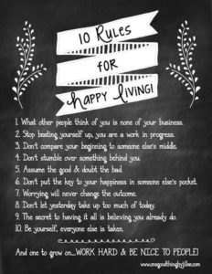 10 rules for happy living