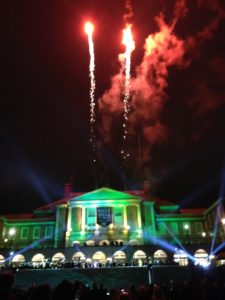 Fireworks from the Wake Will campaign kickoff