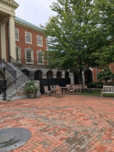 Summer maintenance work being done on Reynolda Hall