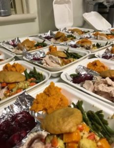 Prepared meals by Campus Kitchen volunteers