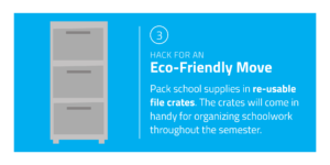 pack school supplies in file crates