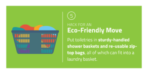 put toiletries in shower baskets