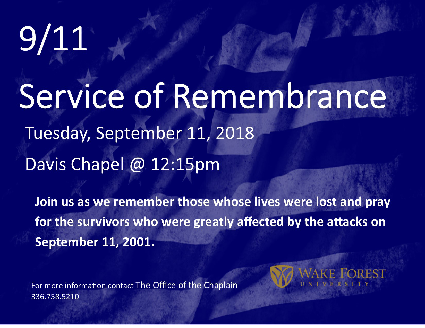 9/11 service of remembrance flyer