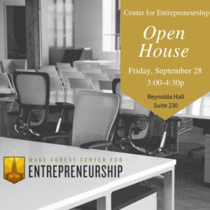 Center For Entrepreneurship Open House flyer