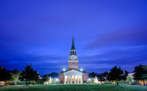 Wake Forest's Quad at Twilight