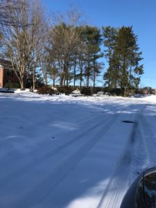 unplowed neighborhood road