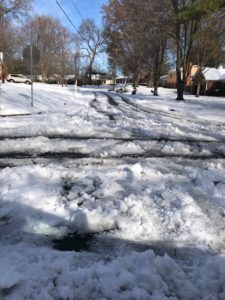 unplowed neighborhood roads