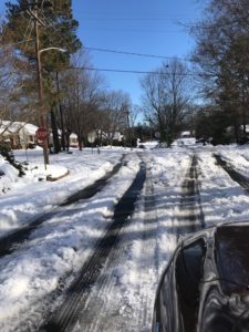 unplowed neighborhood roads