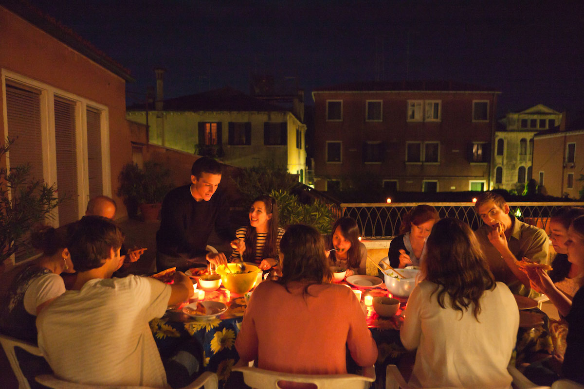 Communal meal at Casa Artom