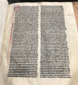 The oldest manuscript in the Rare Books Room (circa 1240)