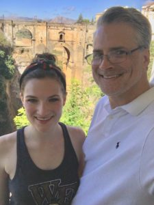 Maddie Koontz ‘23 and David Koontz ‘91, ‘98 in Ronda, Spain