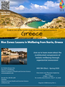 Flyer for Blue Zones immersion course in Greece 