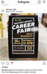 Fall Career Fair flyer - event is 9/11