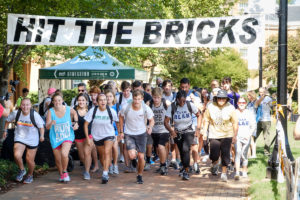 Members of the Wake Forest community run laps around Hearn Plaza to raise money for the Brian Piccolo Fund for cancer research on Thursday, October 4, 2018.