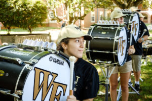 The Wake Forest Class of 2023 moves into their first-year residence halls on South Campus on Wednesday, August 21, 2019.  The Marching Band, the Spirit of the Old Gold and Black, performs on South Campus.