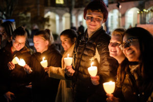 friends at lighting of the quad