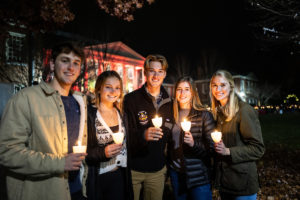 friends at lighting of the quad