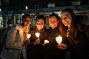 friends at lighting of the quad