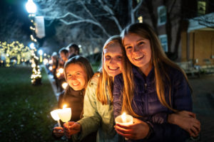 friends at lighting of the quad