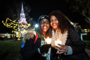 friends at lighting of the quad