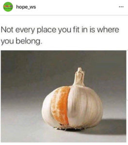 not every place you fit in is where you belong